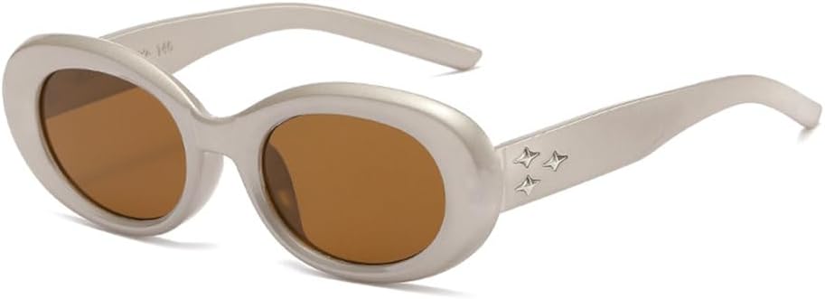 

Популярные овальные солнцезащитные очки для женщин, модные ретро-очки, стильные солнцезащитные очки с защитой от УФ-излучения UV400, универсальные для уличной фотосессии TYUVIVO, Grey Brown