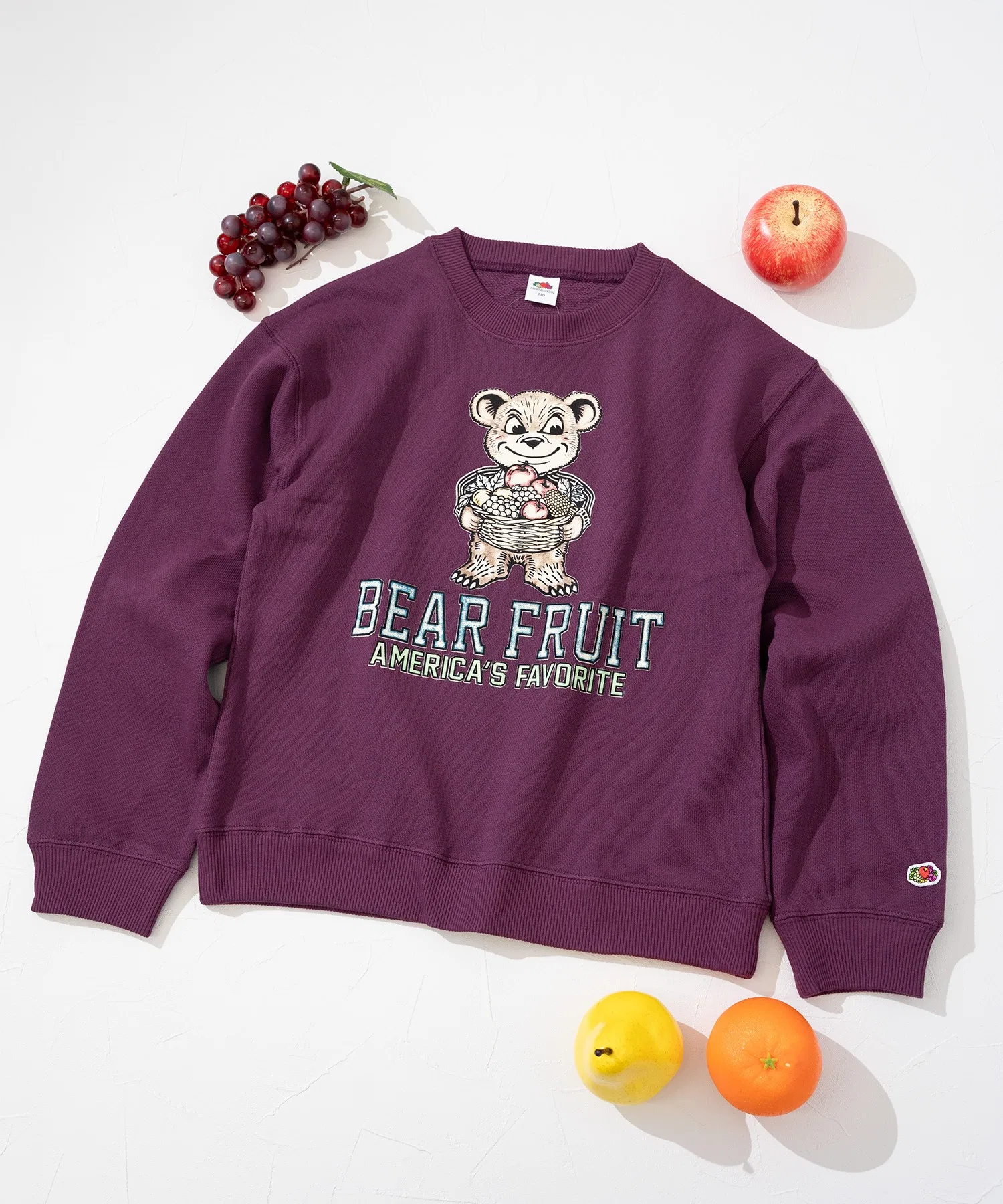 【FRUIT OF THE LOOM】Свитшот с принтом A / Детский / Унисекс / Принт «Медведь и фрукты» — фото 4