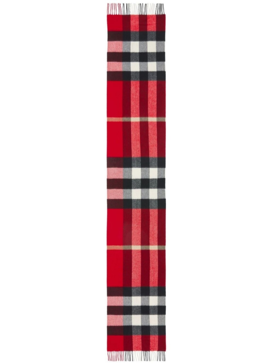 

Burberry клетчатый шарф с бахромой, красный