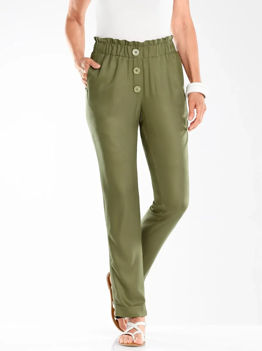 

Брюки без застежки Classic Basics, оливковый