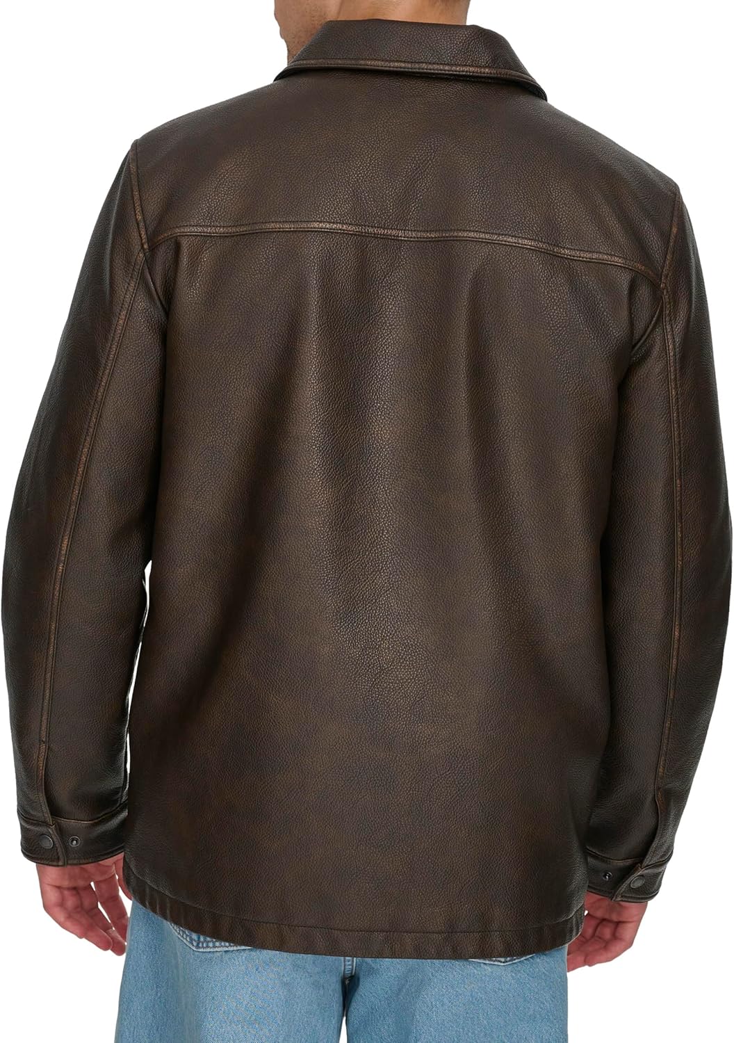 Мужская рабочая куртка Levi's с двумя нагрудными карманами, Brown Faux Leather Filled — фото 4