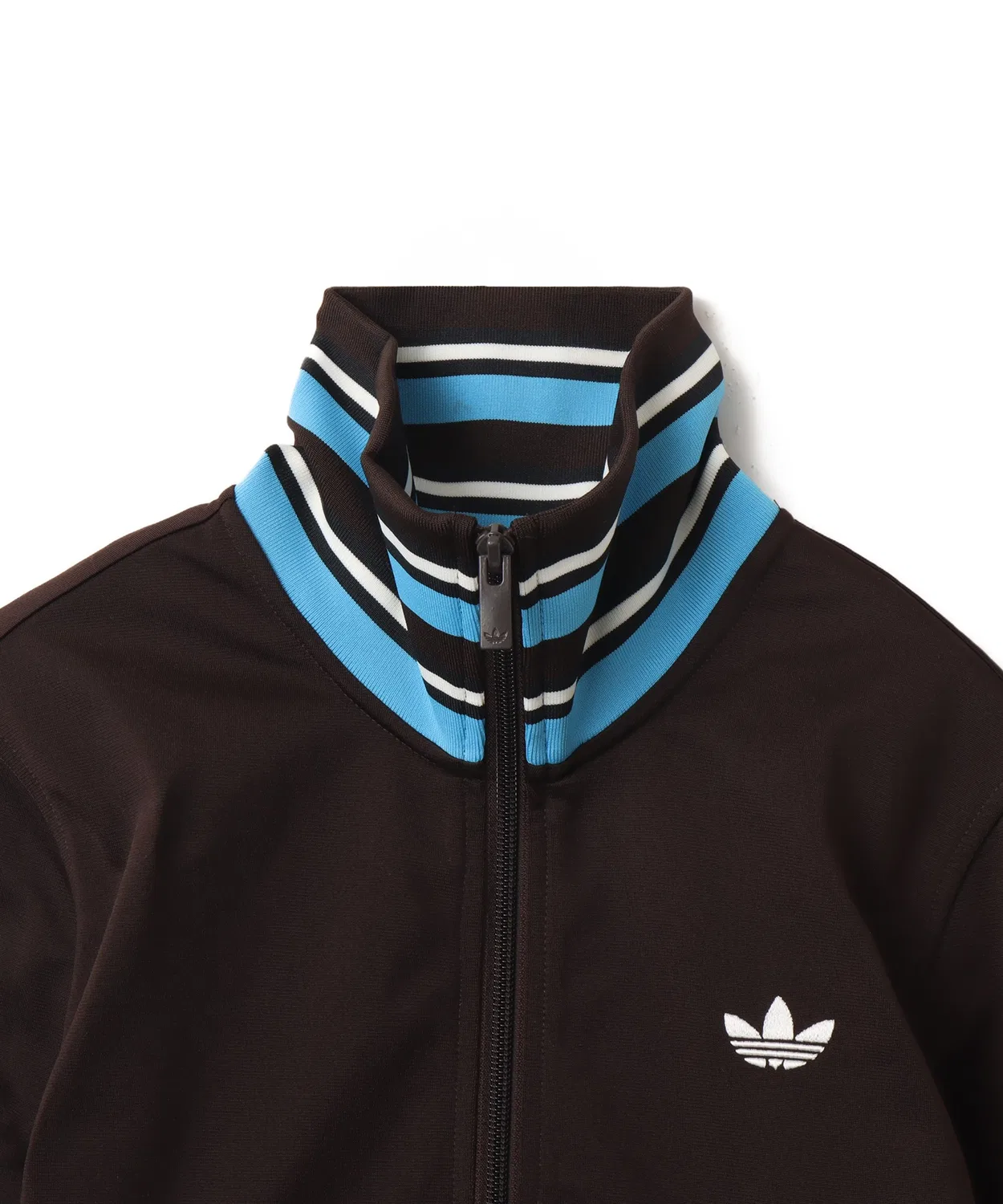 Трек-топ adidas Vintage Track Top высокий трикотажный ребристый коричневый — фото 4