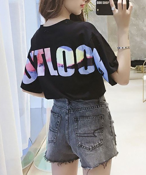 

Футболка с коротким рукавом, принт на спине NinaetLina, черный