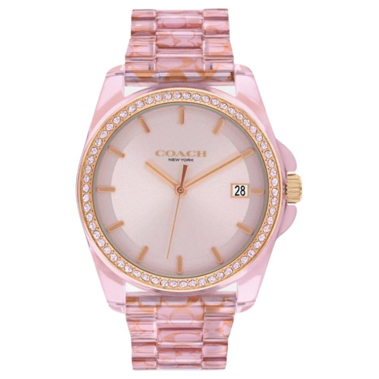 

COACH Часы Wrist Watch Quartz Movement Acetate Strap 36mm Pink Watch Dial Unisex