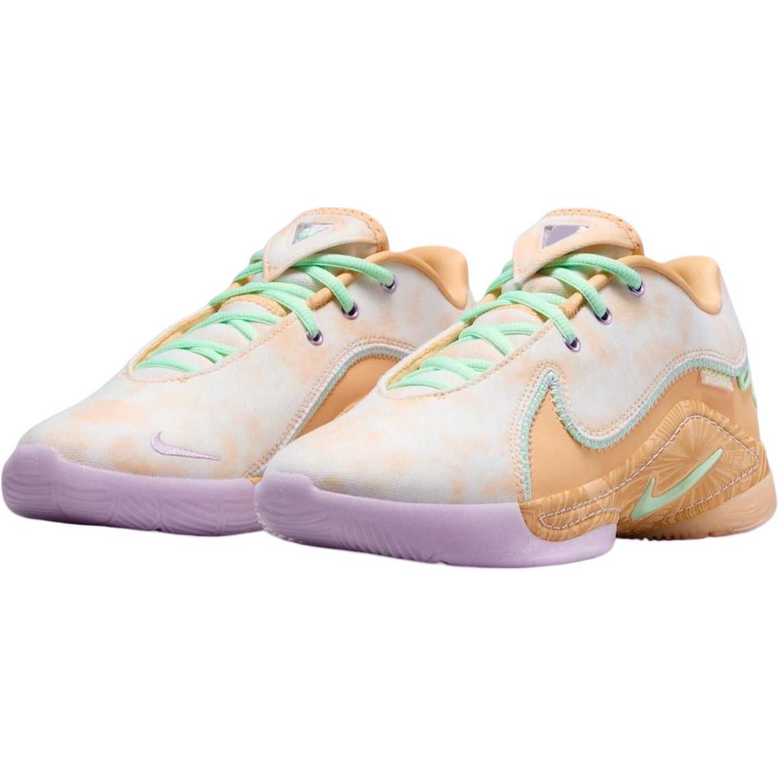 Nike Monopoly x LeBron 22 устойчивые к истиранию низкие детские баскетбольные кроссовки Ivory/Orange для подростков — фото 4