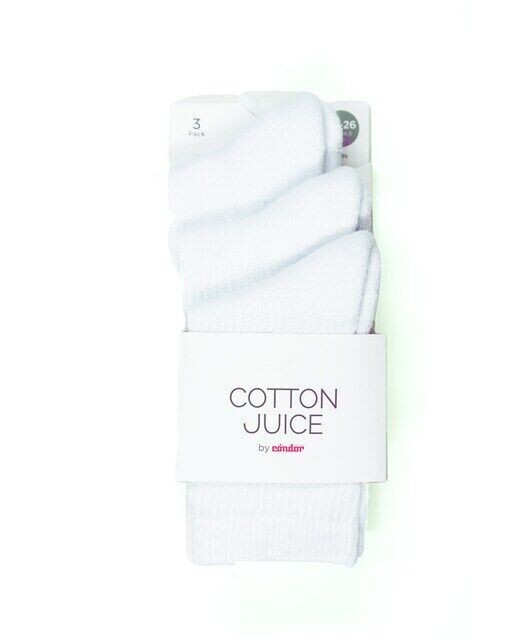 Комплект из трех спортивных носков Cotton Juice, белый — фото 2