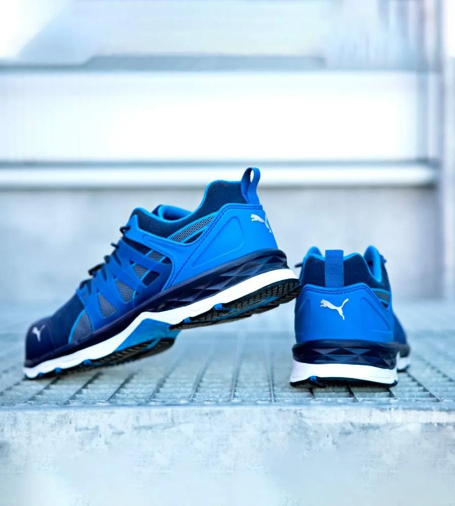 Рабочие кроссовки PUMA Safety Velocity 2.0 синего цвета, низкие, модель S1P SRC, с защитным козырьком из стекловолокна, мужские — фото 3