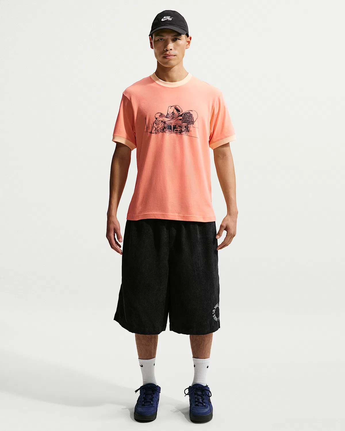 Кордурой шорты для скейтбординга Nike SB, Black/White