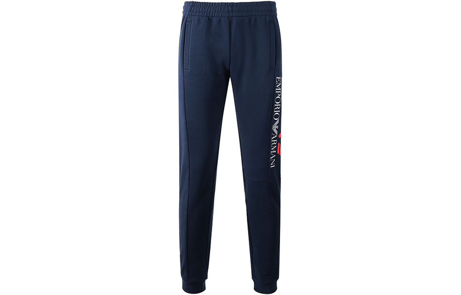 EA7 SS23 Вязаные спортивные штаны Мужские Морской синий EMPORIO ARMANI — фото 2