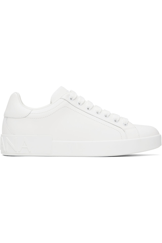 

Кроссовки Portofino из телячьей кожи Dolce&Gabbana, цвет bianco