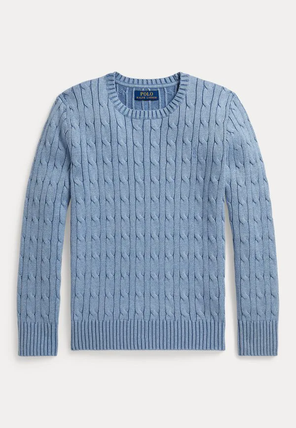 Хлопковый свитер крупной вязки 714y Polo Ralph Lauren, Blue Heather