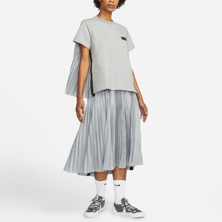 Sacai X Повседневная длинная юбка женская серая Nike — фото 3