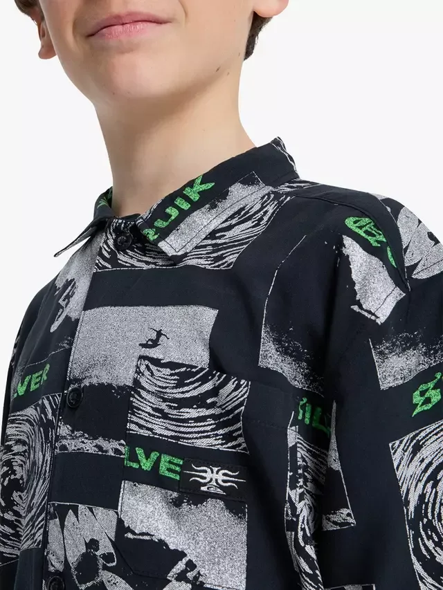 Детская футболка с коротким рукавом Ртутные трубки, цвет Ртуть/черный Quiksilver — фото 4
