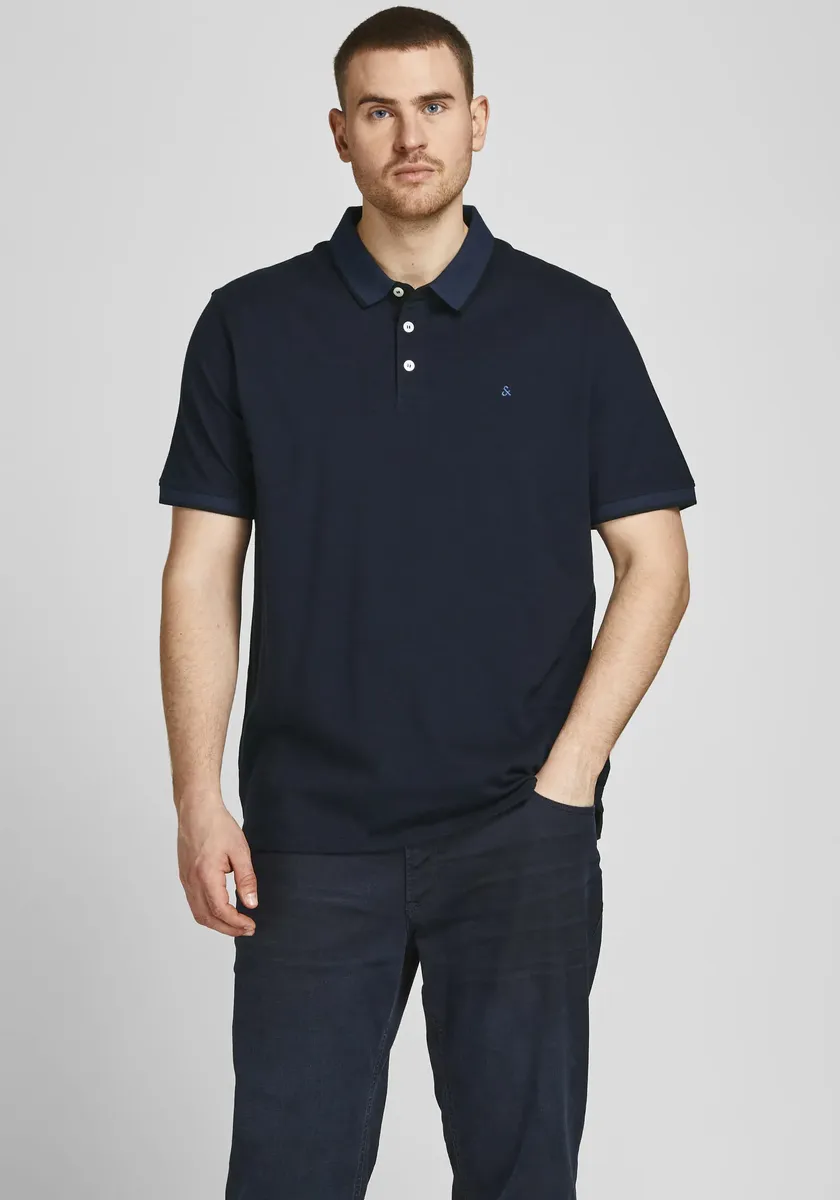 

Рубашка-поло Jack & Jones PlusSize "Paulus Polo", до размера 6XL, синий