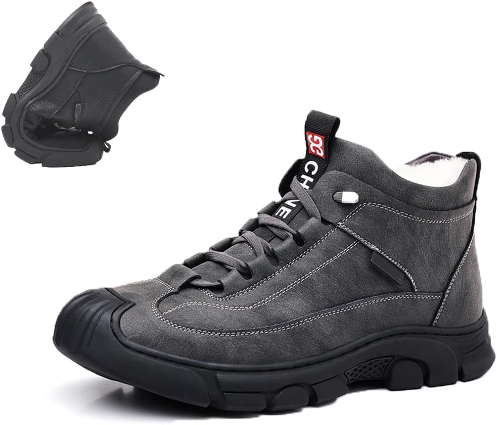 

Мужские теплые шерстяные ботинки DYJAGYO, зимние утепленные кроссовки, мужские зимние ботинки, теплые хлопковые туфли, многофункциональная повседневная обувь, серый