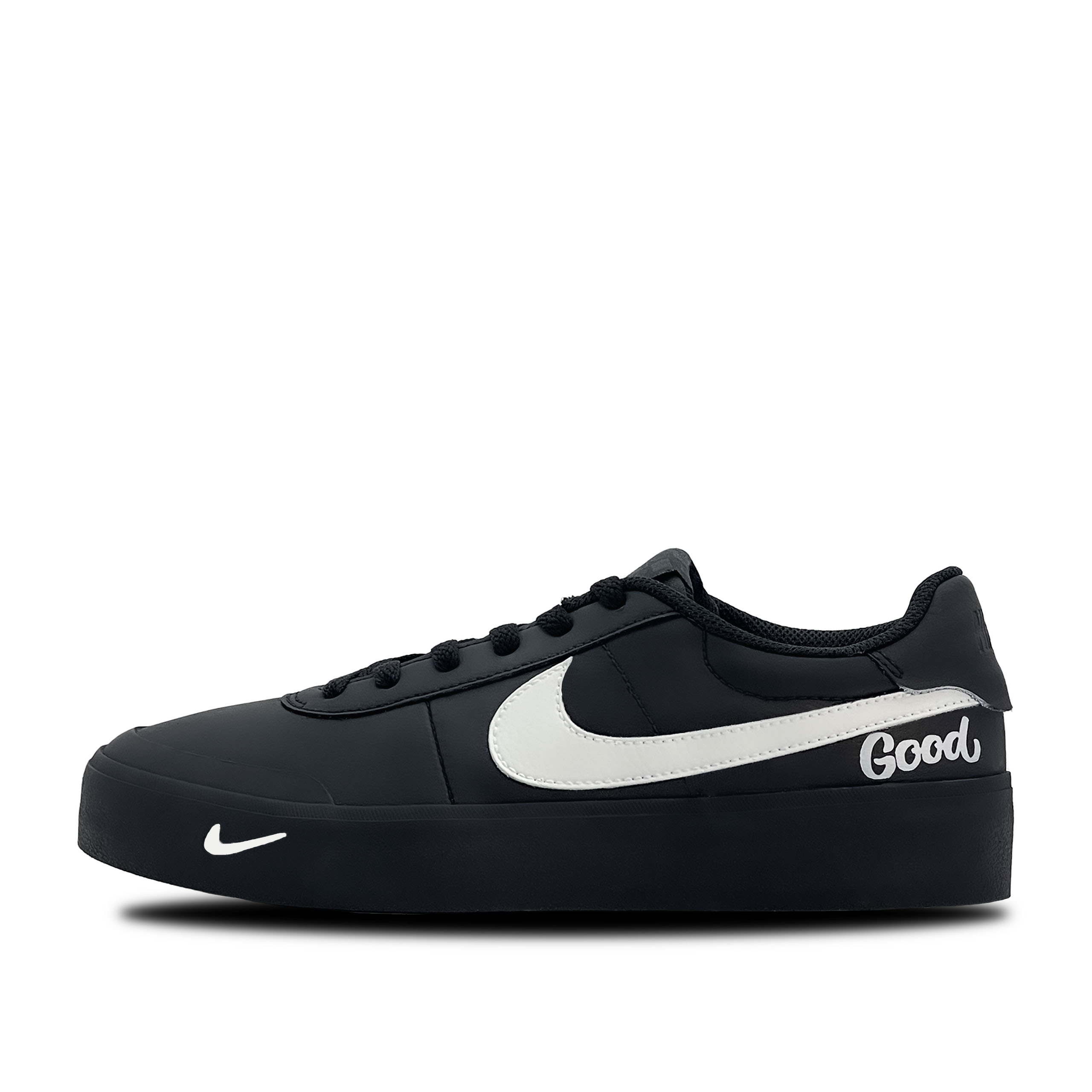 

Nike Кроссовки Court Shot Cool Black Journal, износостойкие, низкие, для скейтбординга, мужские, черно-белые