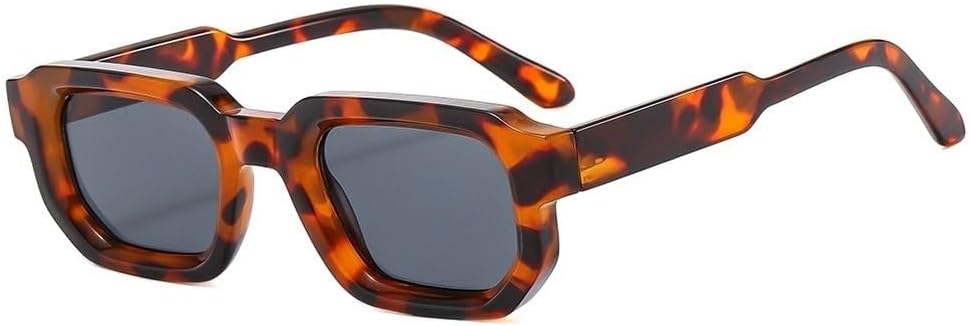 

Винтажные пляжные дорожные солнцезащитные очки с градиентным рисунком, женские, прямоугольные, с леопардовым принтом, мужские, квадратные, с роскошными линзами GHVWYX, Black-gray