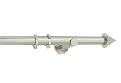 

Карниз indeko "Brig", 1 направляющая, фиксированного размера, полный комплект, включая кольца и крепежный материал 160 см, Ø 20 мм, цвет edelstahlfarben