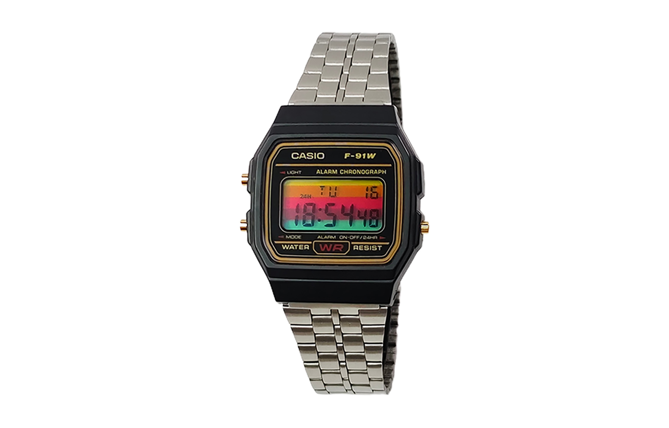 

CASIO Мужские часы Retrofit Series с кварцевым механизмом, стальной браслет, черный циферблат