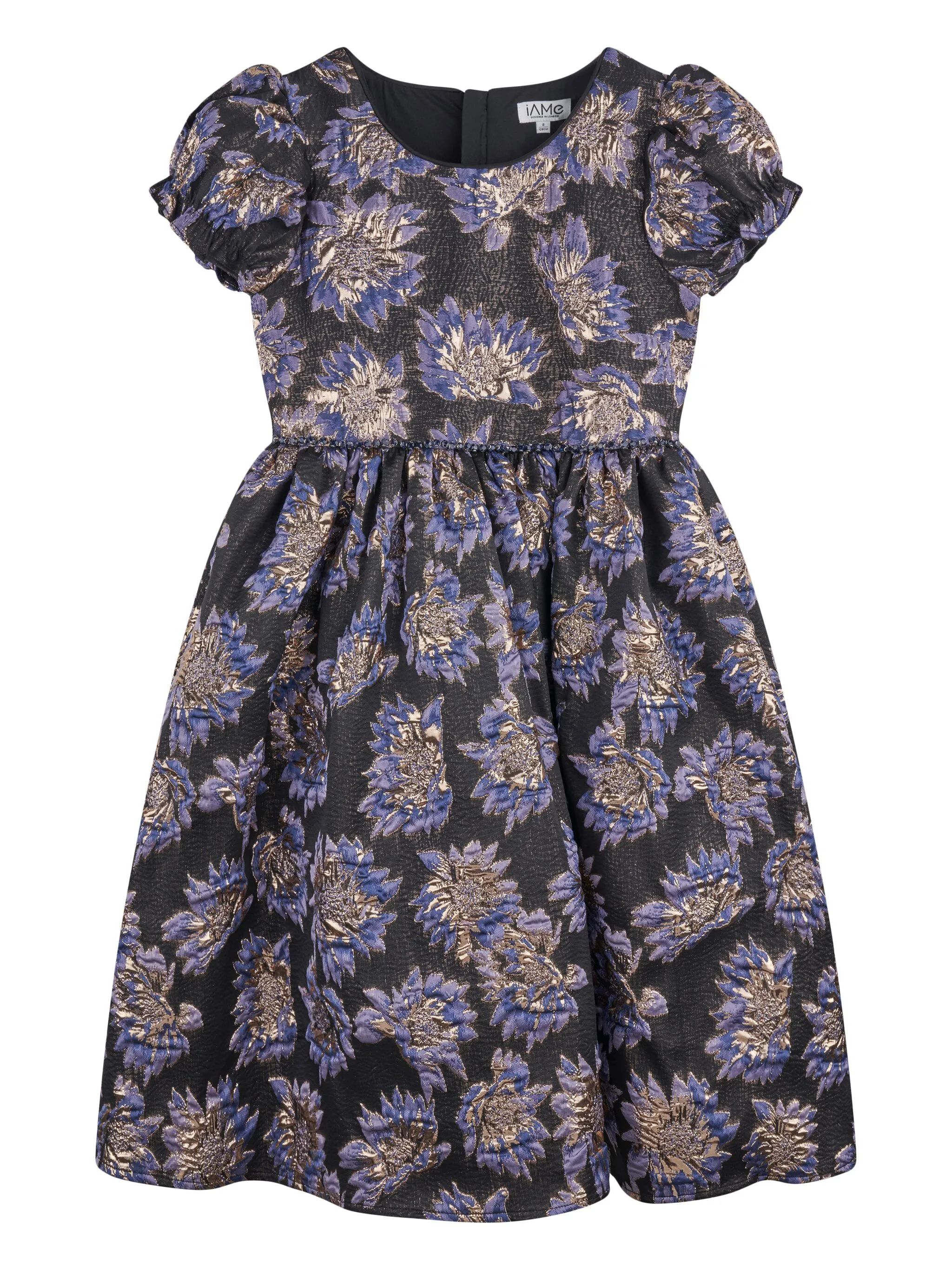 

Расклешенное платье миди с цветочным узором Iame, черный