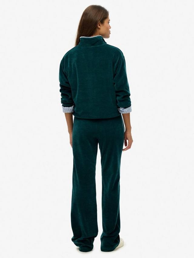 Вельюровые широкие спортивные брюки Superdry, Dark Pine Green — фото 2