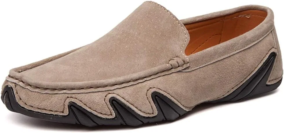 Лоферы классические Men Penny Loafers Classic Rubber Sole Boat Shoes Moccasins, хаки TEDALIHAO