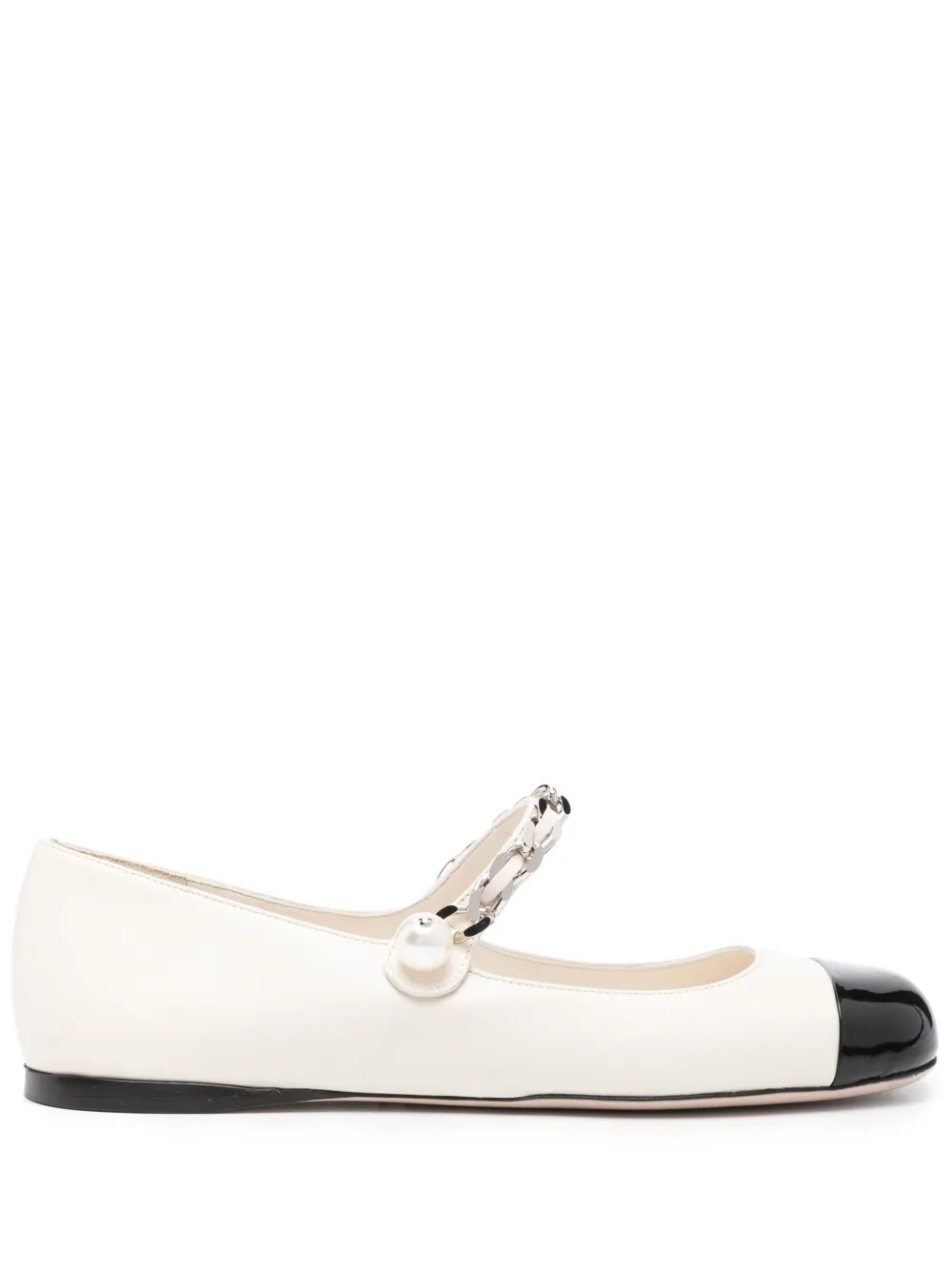 Балетки с цепочкой MIU MIU, нейтральный