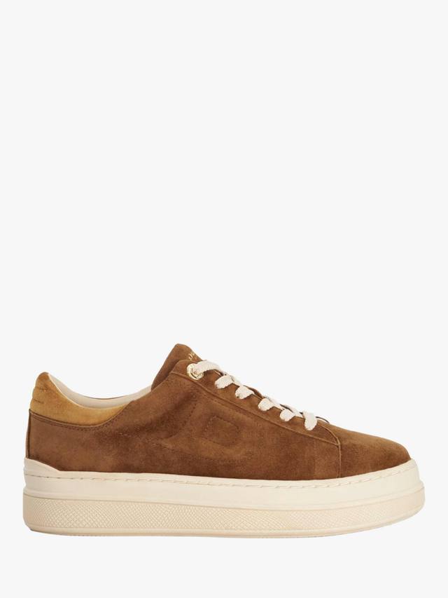 Eden Suede Chunky Trainers Dune London, Dark Tan