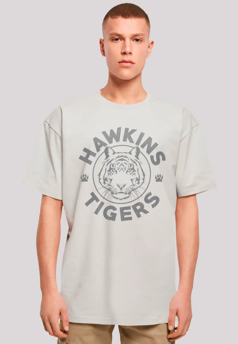 

F4NT4STIC Футболка "Stranger Things Hawkins Grey Tiger", премиум качество, цвет Lightasphalt