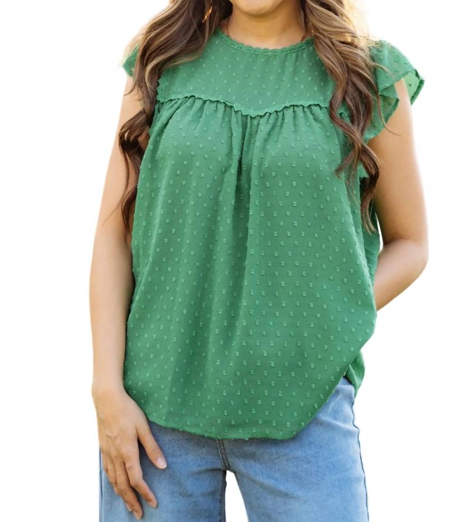 

Зеленая блузка в горошек Vine & Love