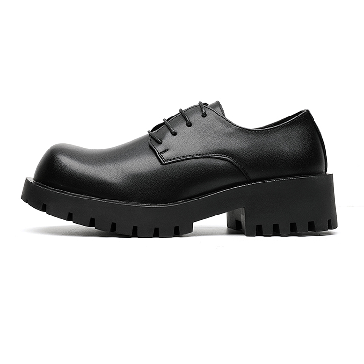 

GZZ Мужские туфли черные на низком каблуке с эффектом увеличения роста, цвет Black Height Increasing