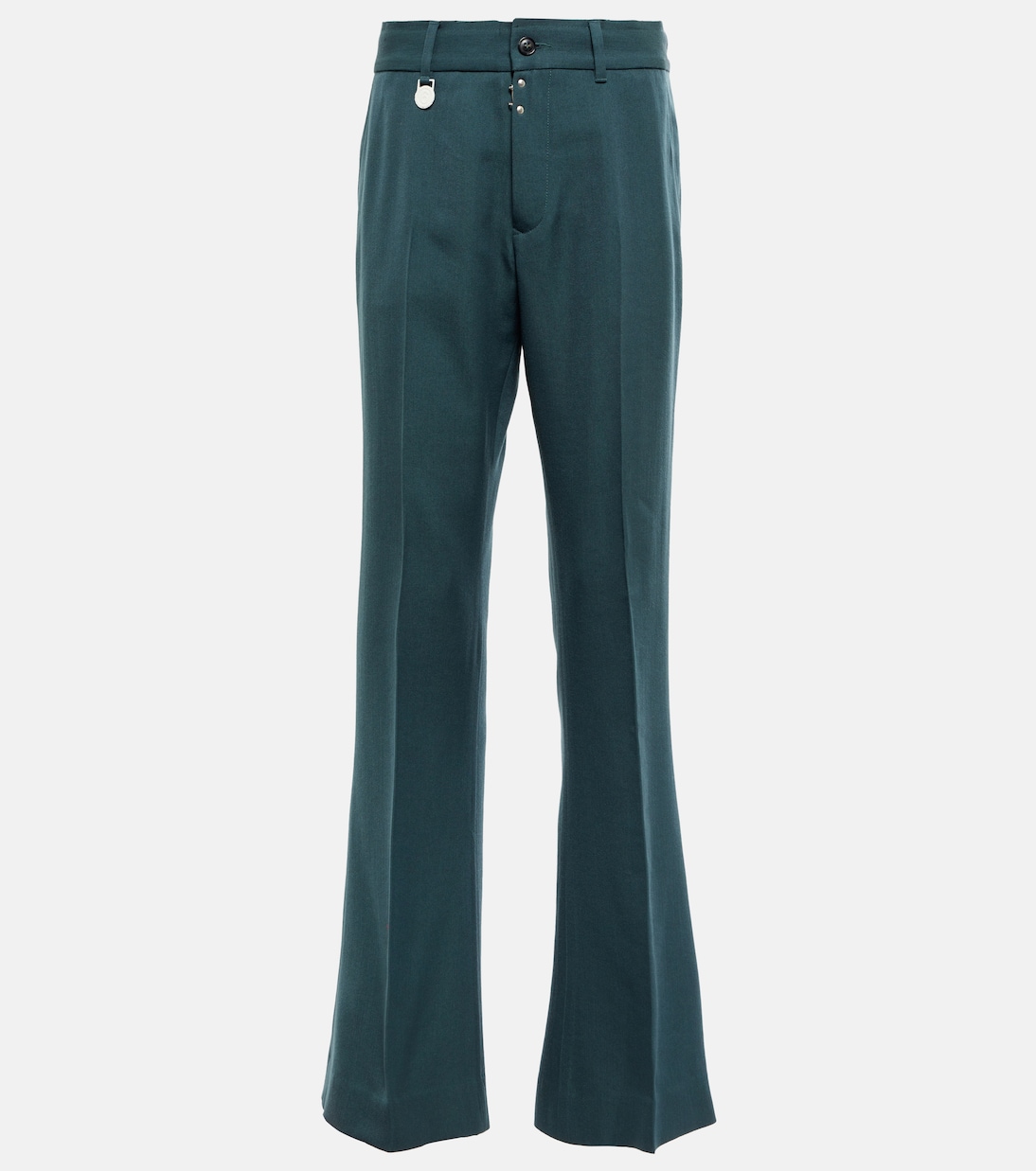 

Широкие брюки из смесовой шерсти MM6 Maison Margiela, Petrol Green