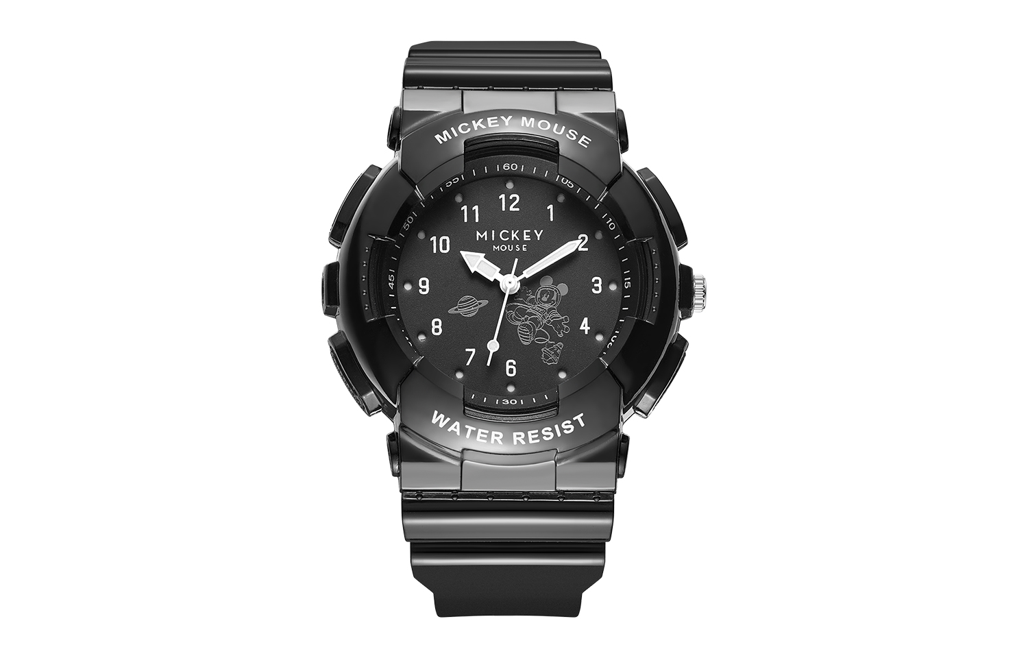 

Disney Часы Space Mickey Series Quartz Movement Silicone Strap Watch Unisex Black Dial MK-11575B