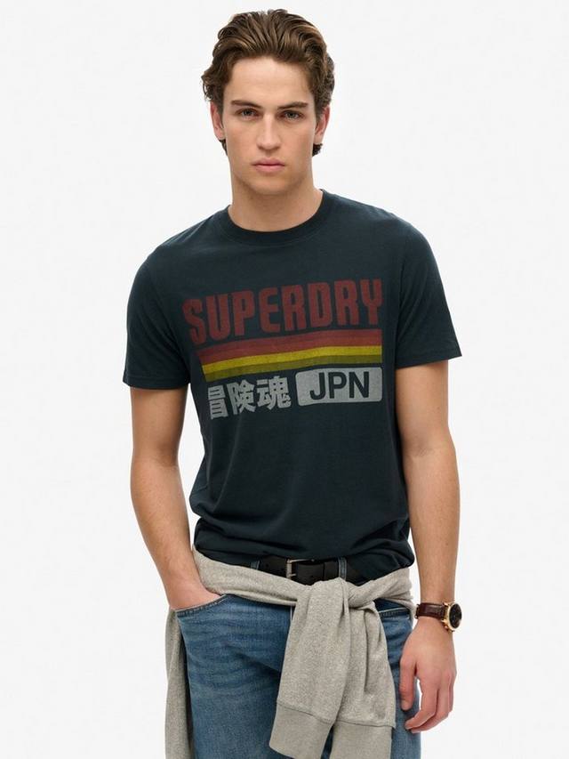 

Расслабленная футболка в японскую полоску Superdry, цвет Eclipse Navy