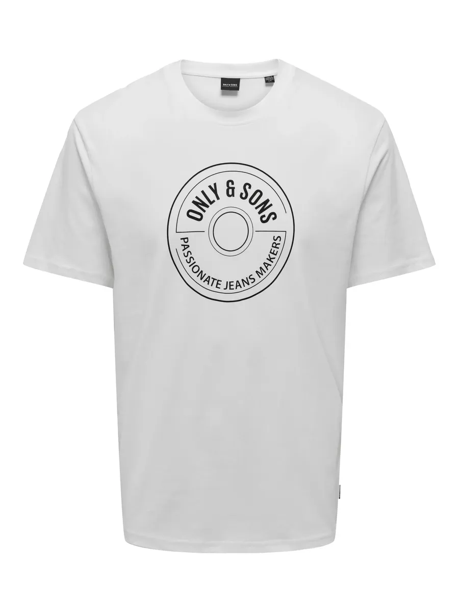 

Рубашка ONLY & SONS с круглым вырезом "ONSLAMER LIFE REG LOGO SS TEE", белый