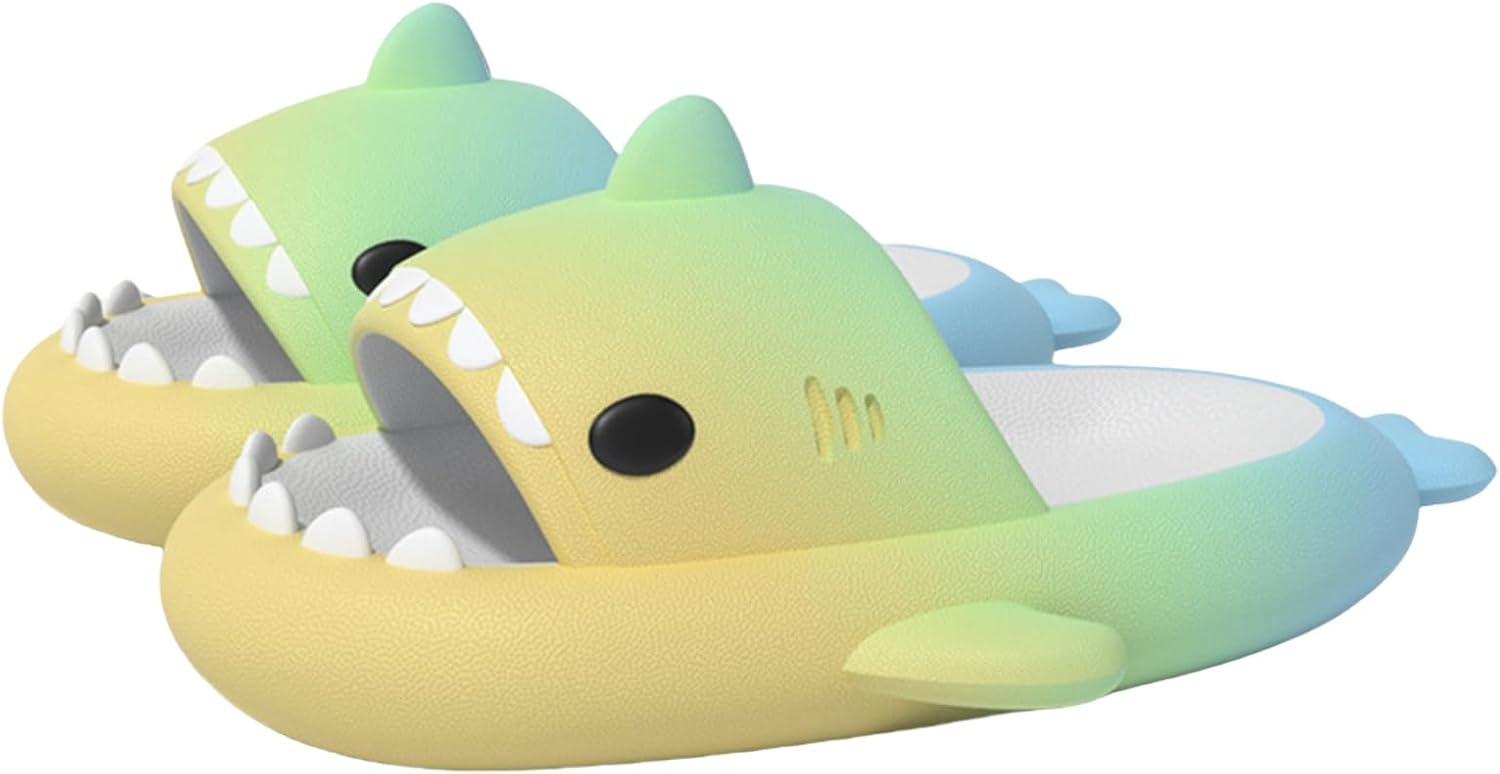 

Оригинальные шлепанцы с акулой, новые милые шлепанцы с радужной акулой для взрослых, шлепанцы с акулой с звездным градиентом, унисекс Generic, Rainbow B