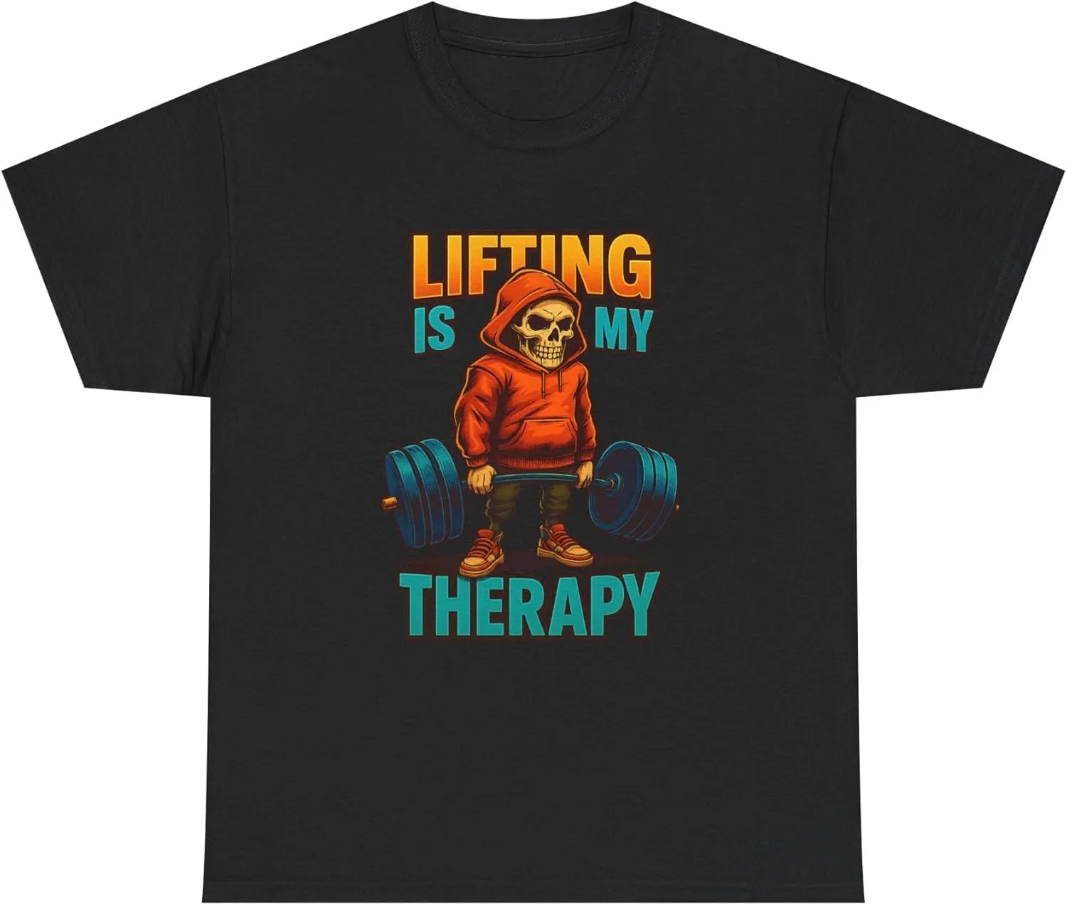 Футболка Unisex Lifting is My Therapy, спортивная майка, одежда для тренажерного зала, фитнес, повседневная одежда, для тяжелоатлетов, пауэрлифтеров, завсегдатаев спортзала GENERIC, черный