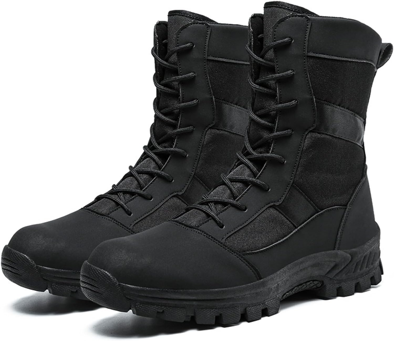 

Мужские тактические ботинки из замши с высоким берцем, 18 см, легкие, стойкие к проколам, для походов, боевые, мотоциклетные, для путешествий с рюкзаком, армейские, для джунглей и охоты Qklmwes, черный