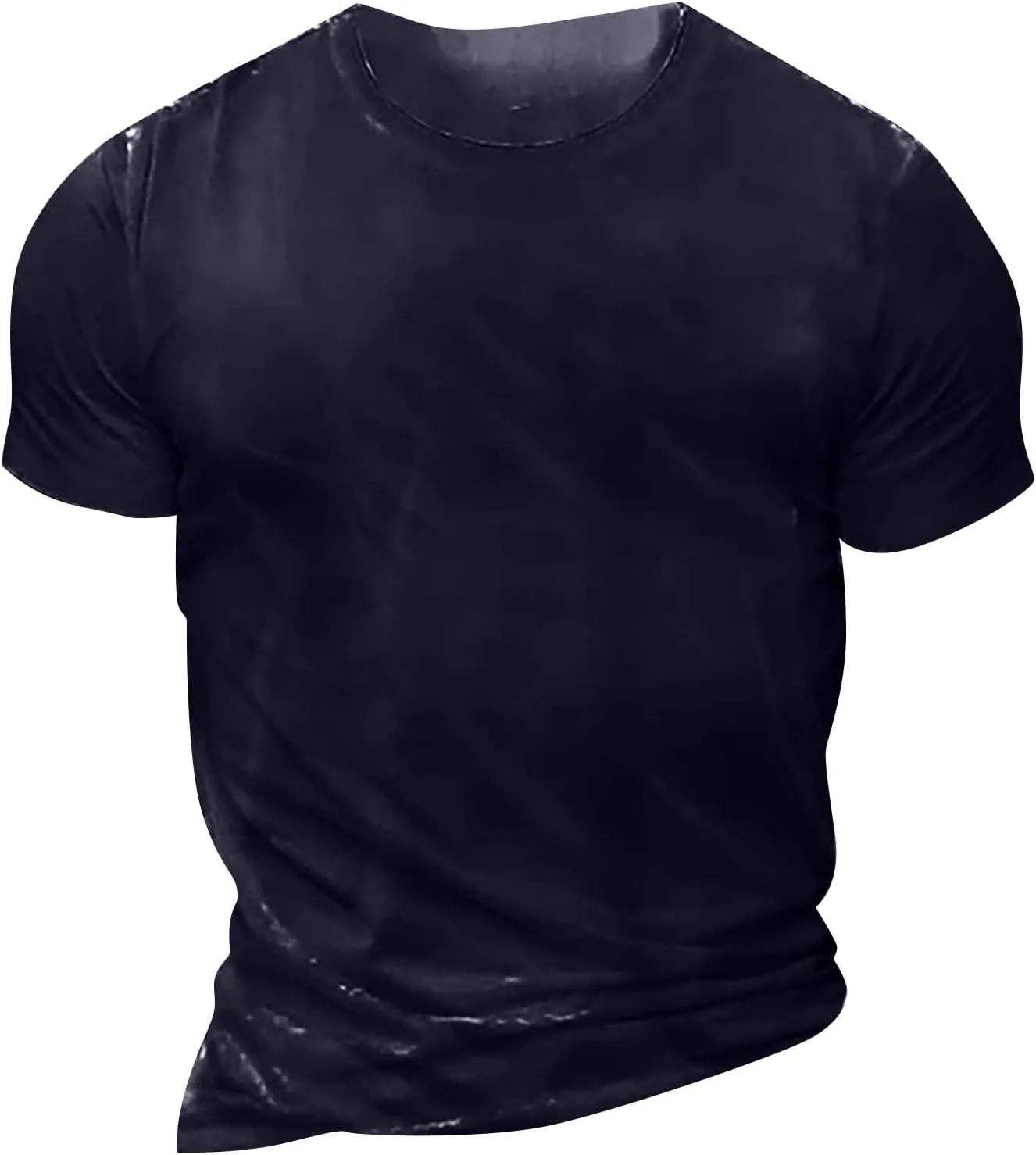 Мужская рабочая футболка с коротким рукавом, летняя базовая модель Crew Neck, размеры S-5XL — фото 3