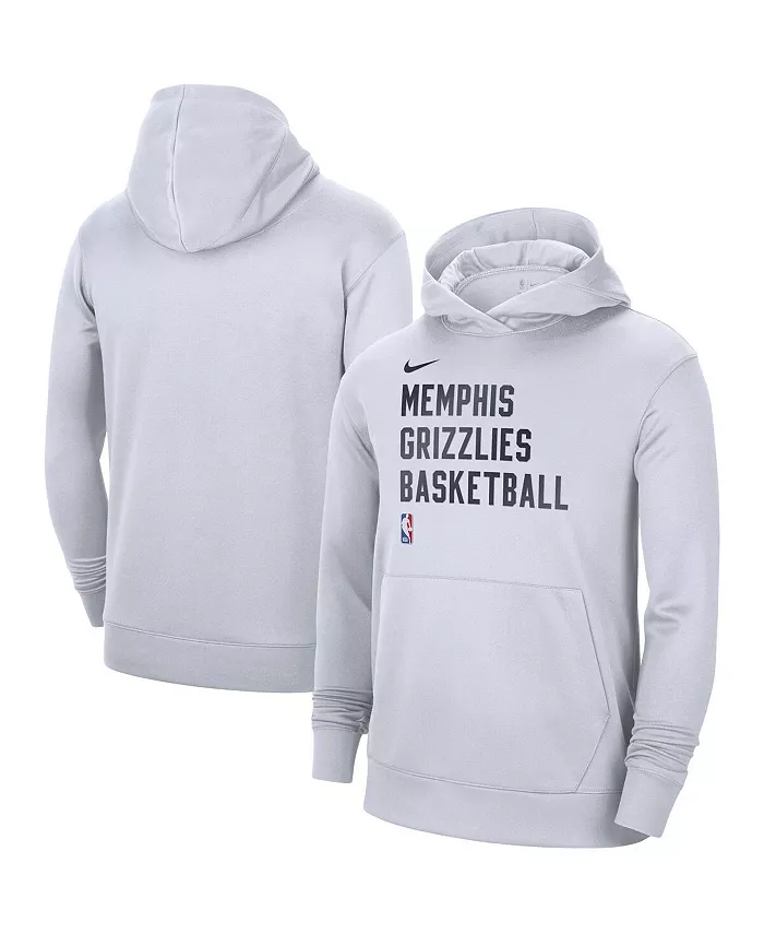 Мужская и женская белая толстовка с капюшоном Memphis Grizzlies 2023/24 Performance Spotlight On-Court для тренировок Nike — фото 2