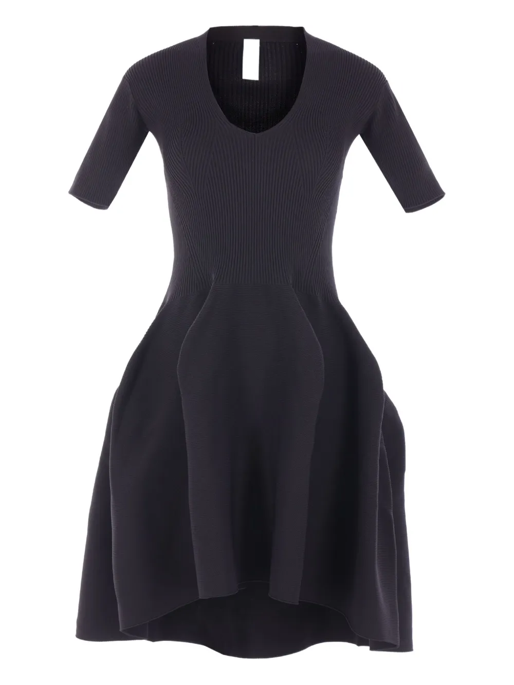 

Расклешенное платье с V-образным вырезом в рубчик CFCL, черный