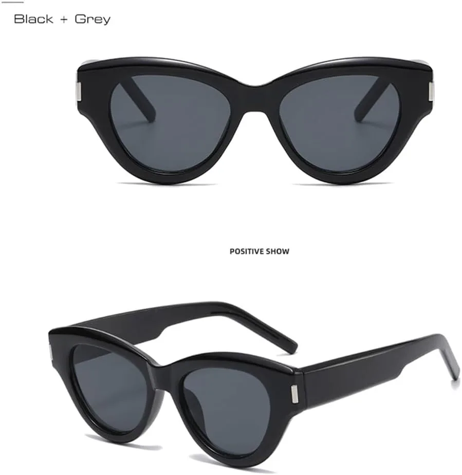 

Популярные модные женские солнцезащитные очки «кошачий глаз», роскошные ретро-очки цвета «желе», солнцезащитные очки UV400 для мужчин с заклепками TKKTLLT, Black Tea