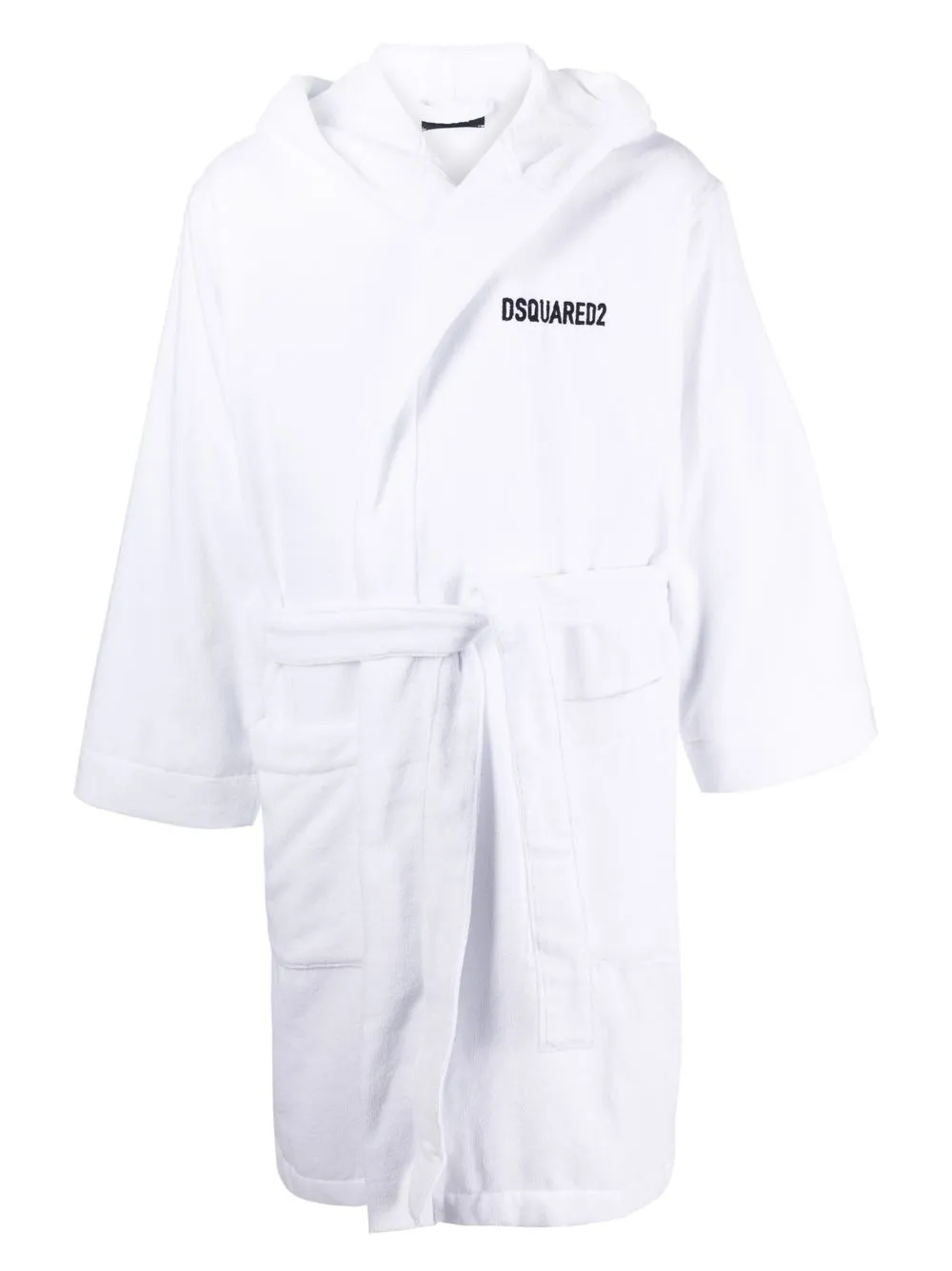 

Халат с капюшоном и логотипом DSQUARED2, белый
