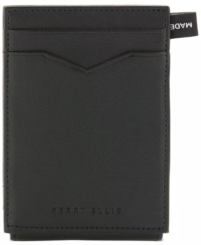 

Мужской кожаный футляр для карт с магнитом Perry Ellis Portfolio, черный