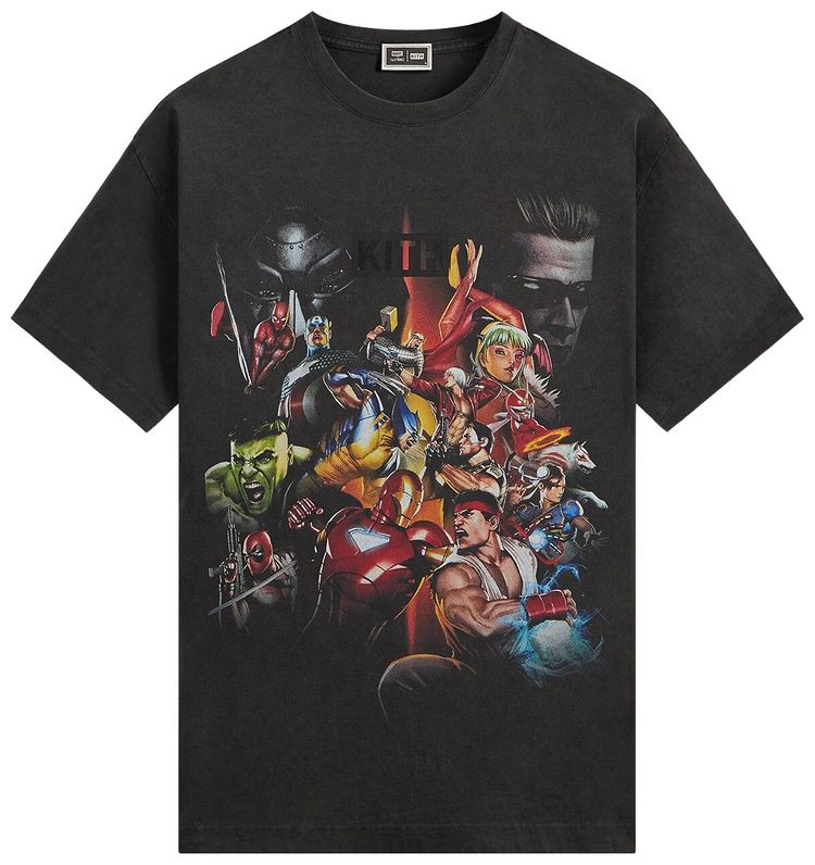 

Футболка Kith x Marvel vs. Capcom Ultimate Vintage Tee, черная, Черный, Футболка Kith x Marvel vs. Capcom Ultimate Vintage Tee, черная