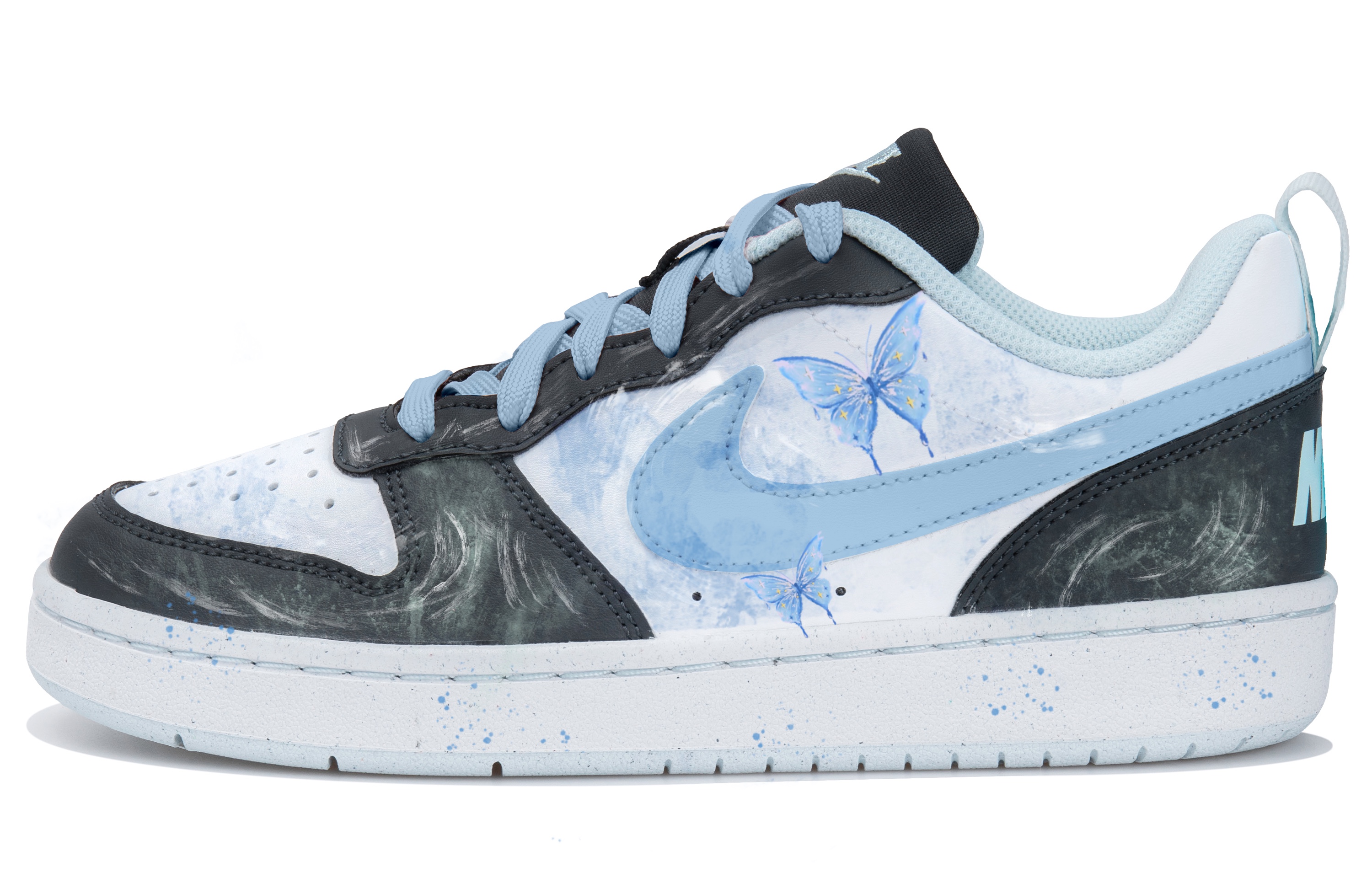 

Низкие детские кроссовки для скейтбординга Court Borough для подростков Nike, бежевый/синий