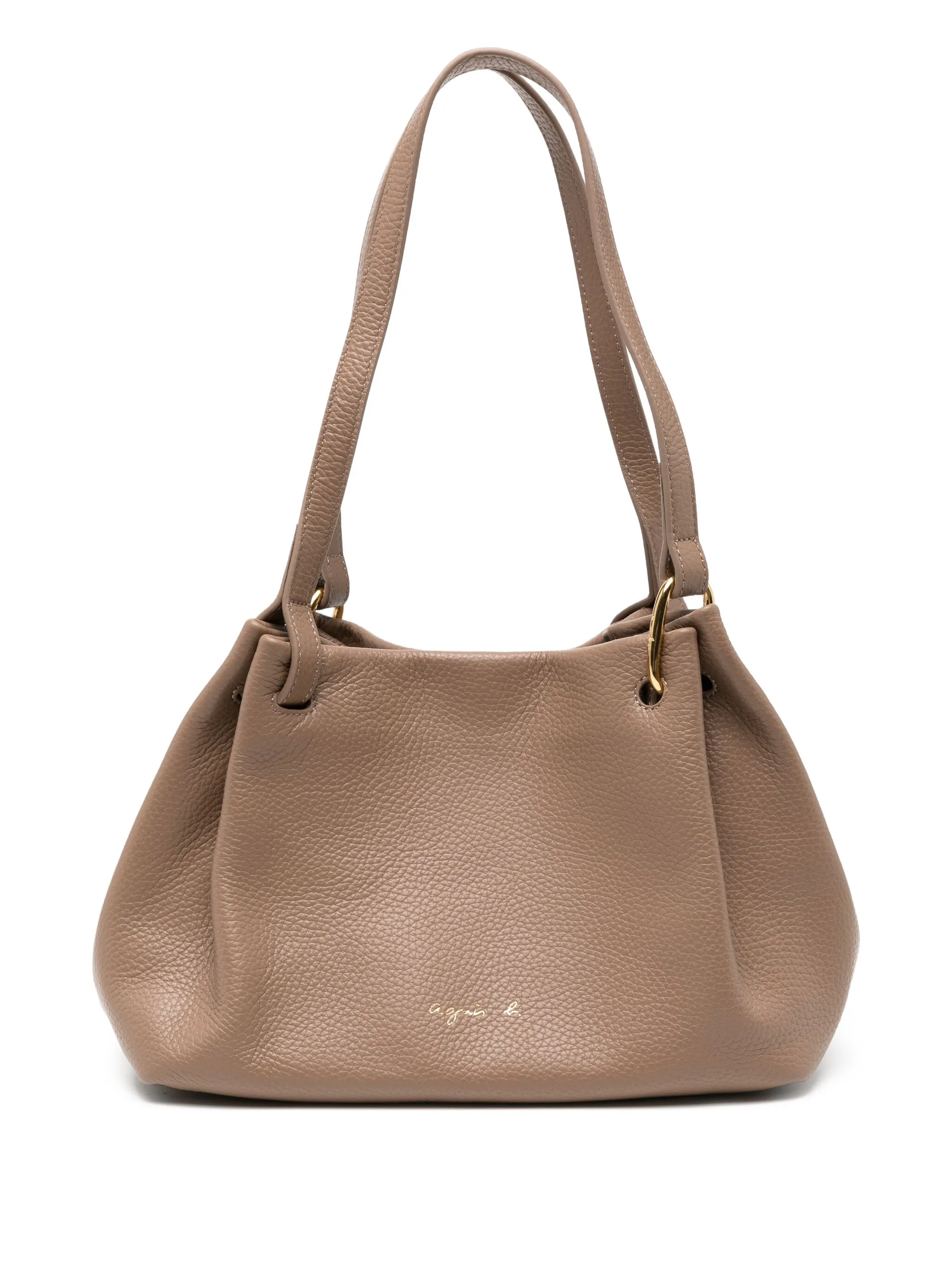 

Сумка-тоут с логотипом Agnès B., бежевый