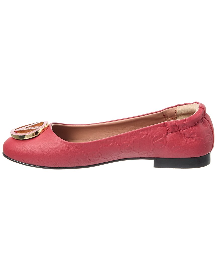 Валентино от Марио Валентино Каллиопа Кожаные балетки Valentino by Mario Valentino, красный — фото 2