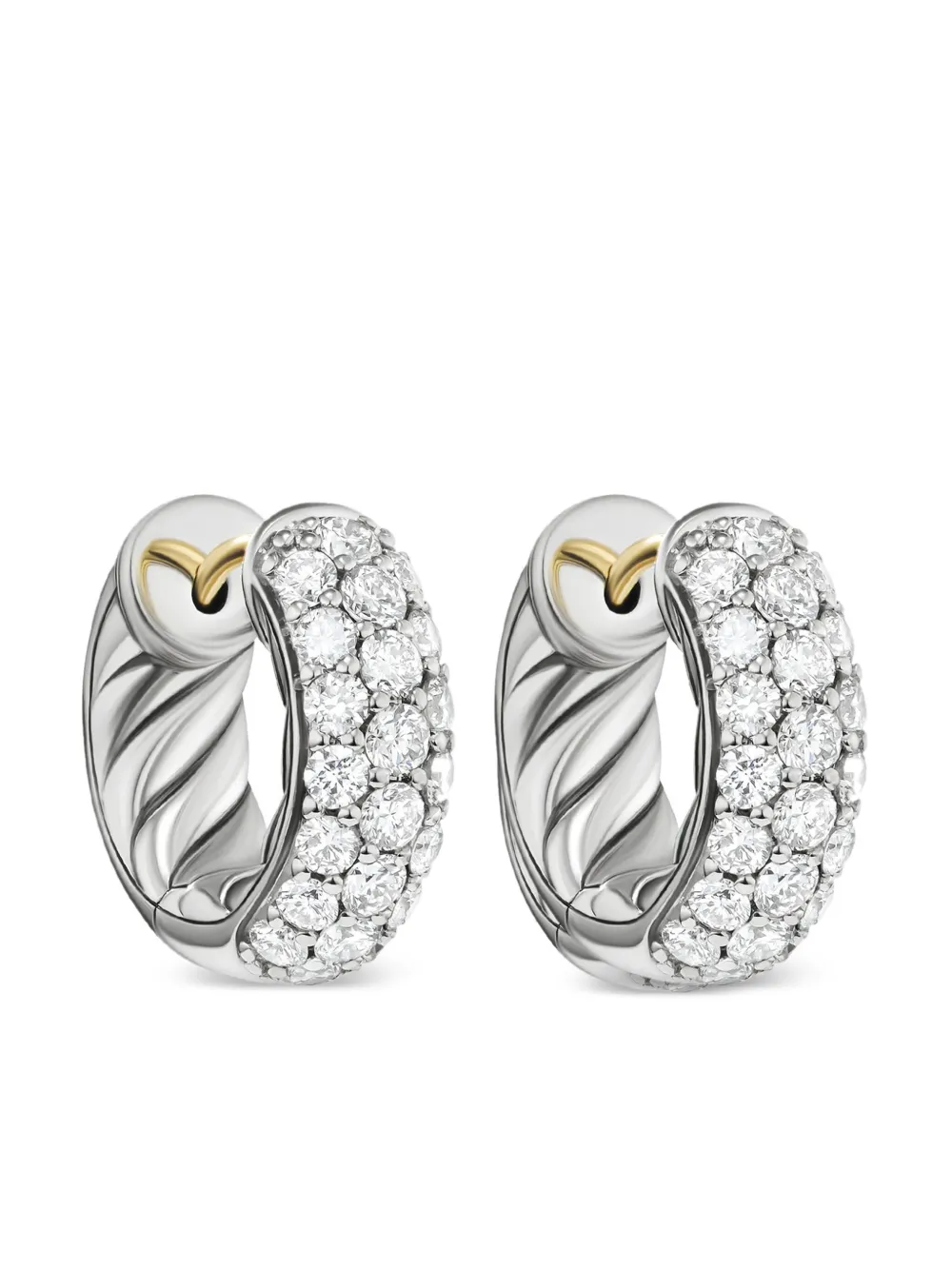 

Серебряные серьги-кольца DY Mercer Micro с бриллиантами (13.5 мм) David Yurman, серебяный
