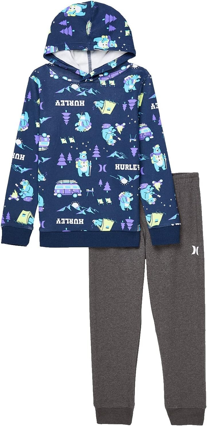 

Детский набор Hurley Hooded Pullover & Joggers Fleece Set, цвет Charcoal Heather